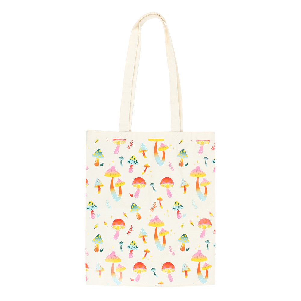 Funky Funghi Mushroom Print Polycotton Tote Bag