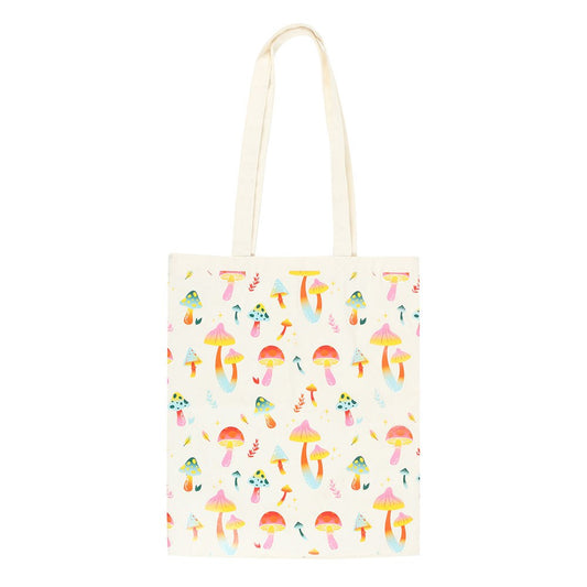 Funky Funghi Mushroom Print Polycotton Tote Bag